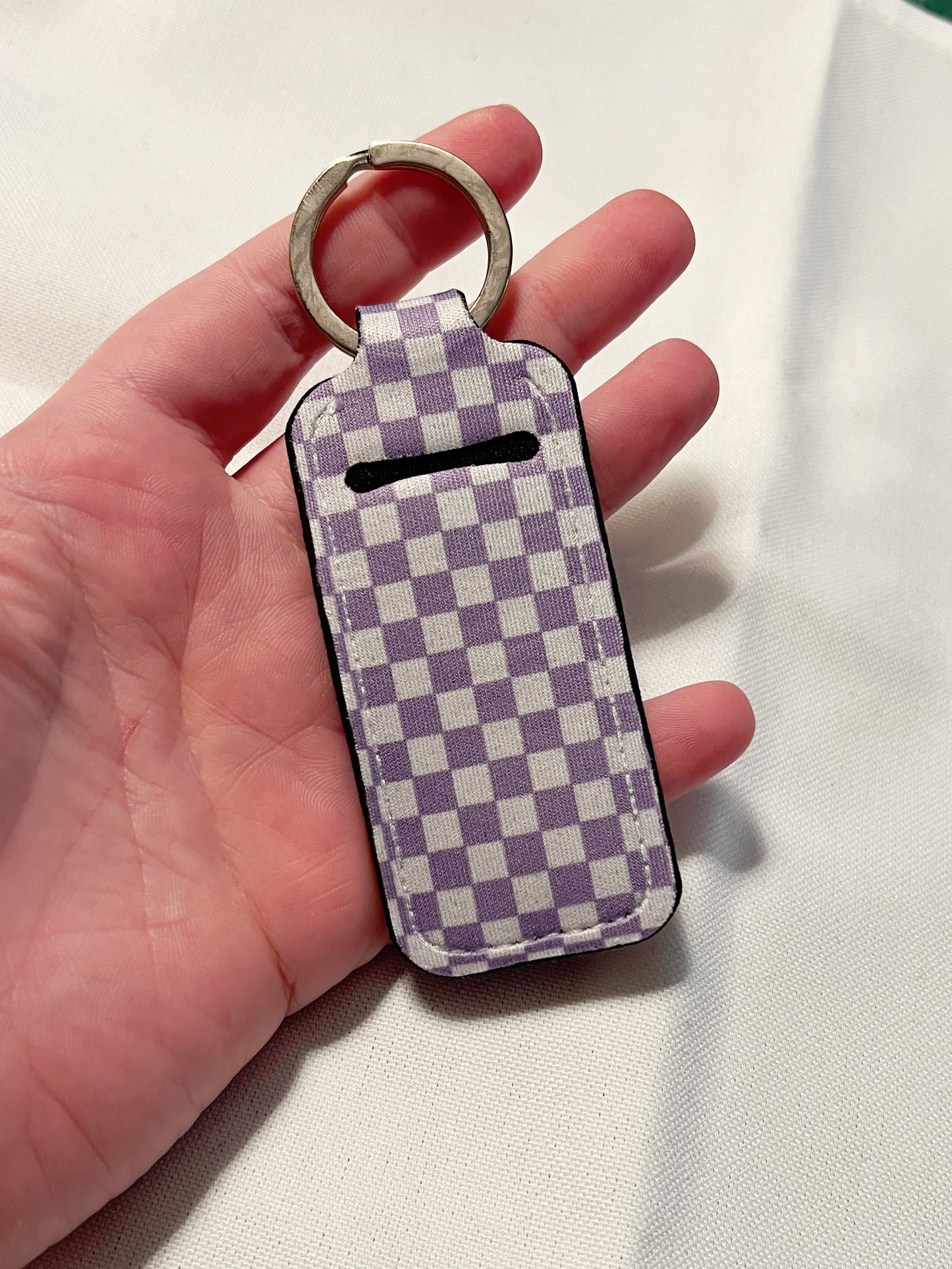 Purple Checker Chapstick Holder