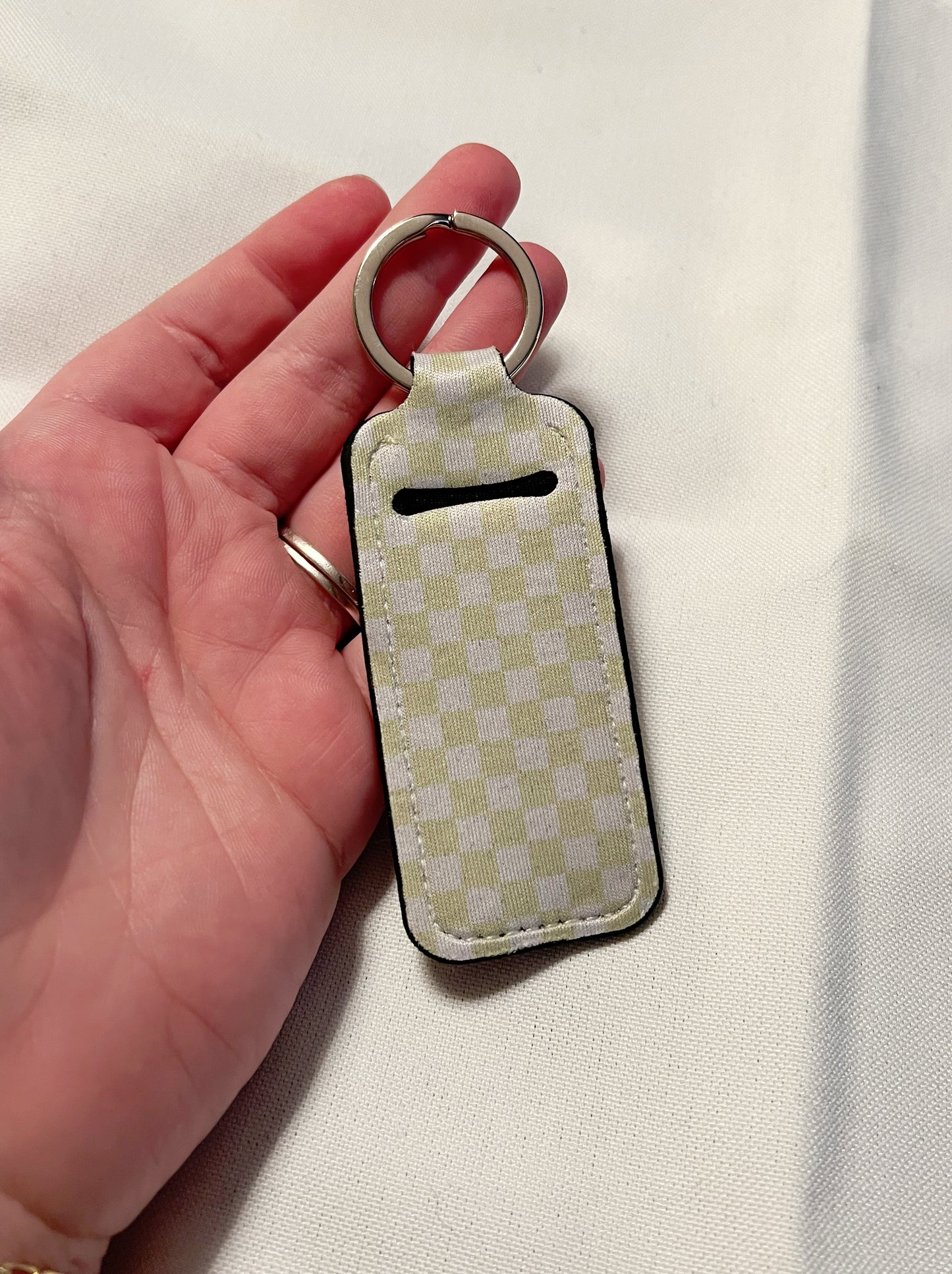 Lime Checker Chapstick Holder