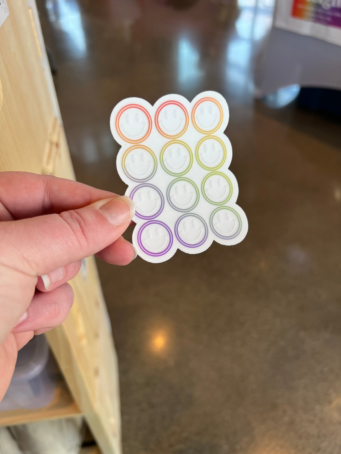 Rainbow Smiles Clear Sticker