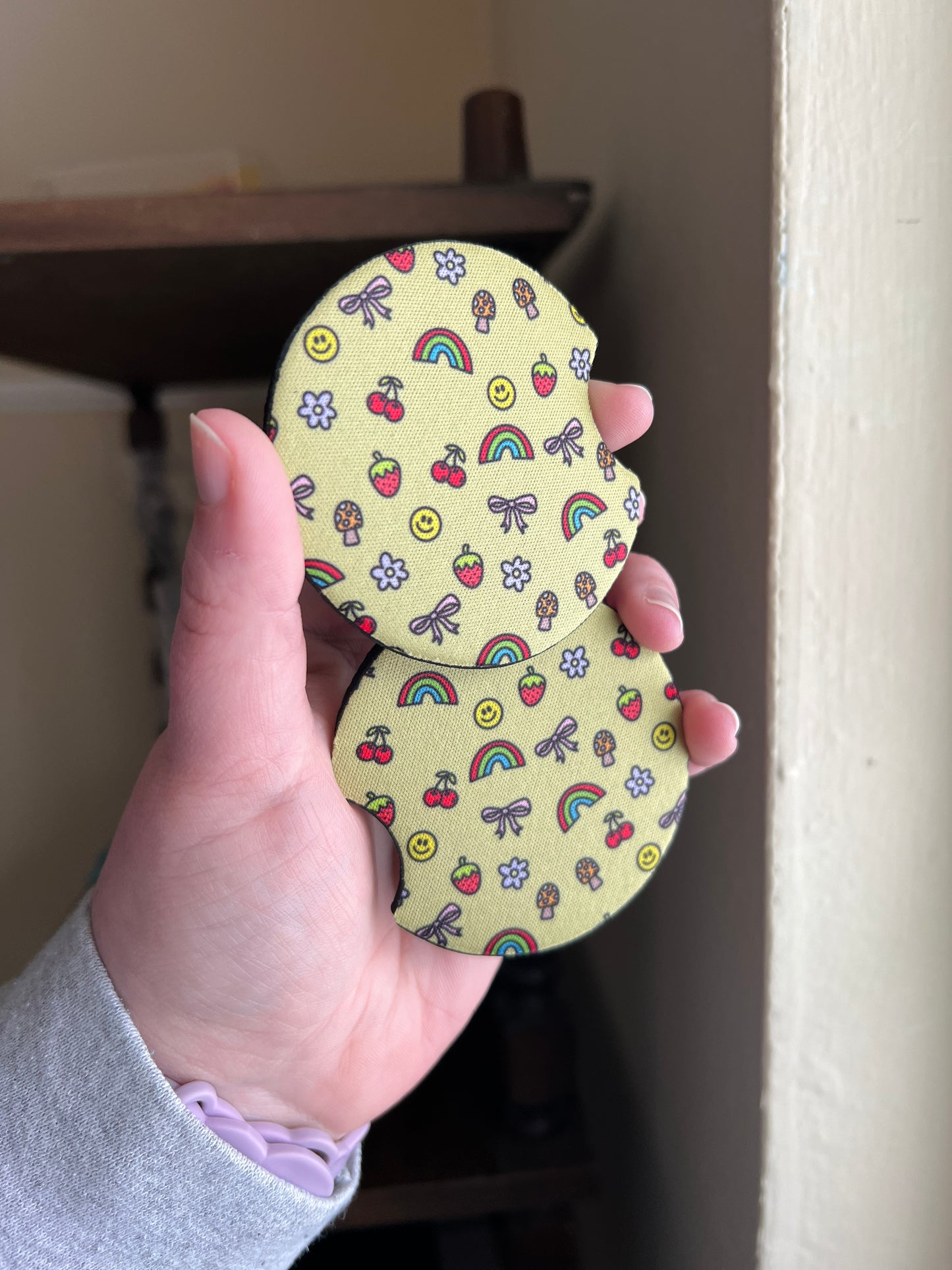 Cutie Icons In Green Car Coasters