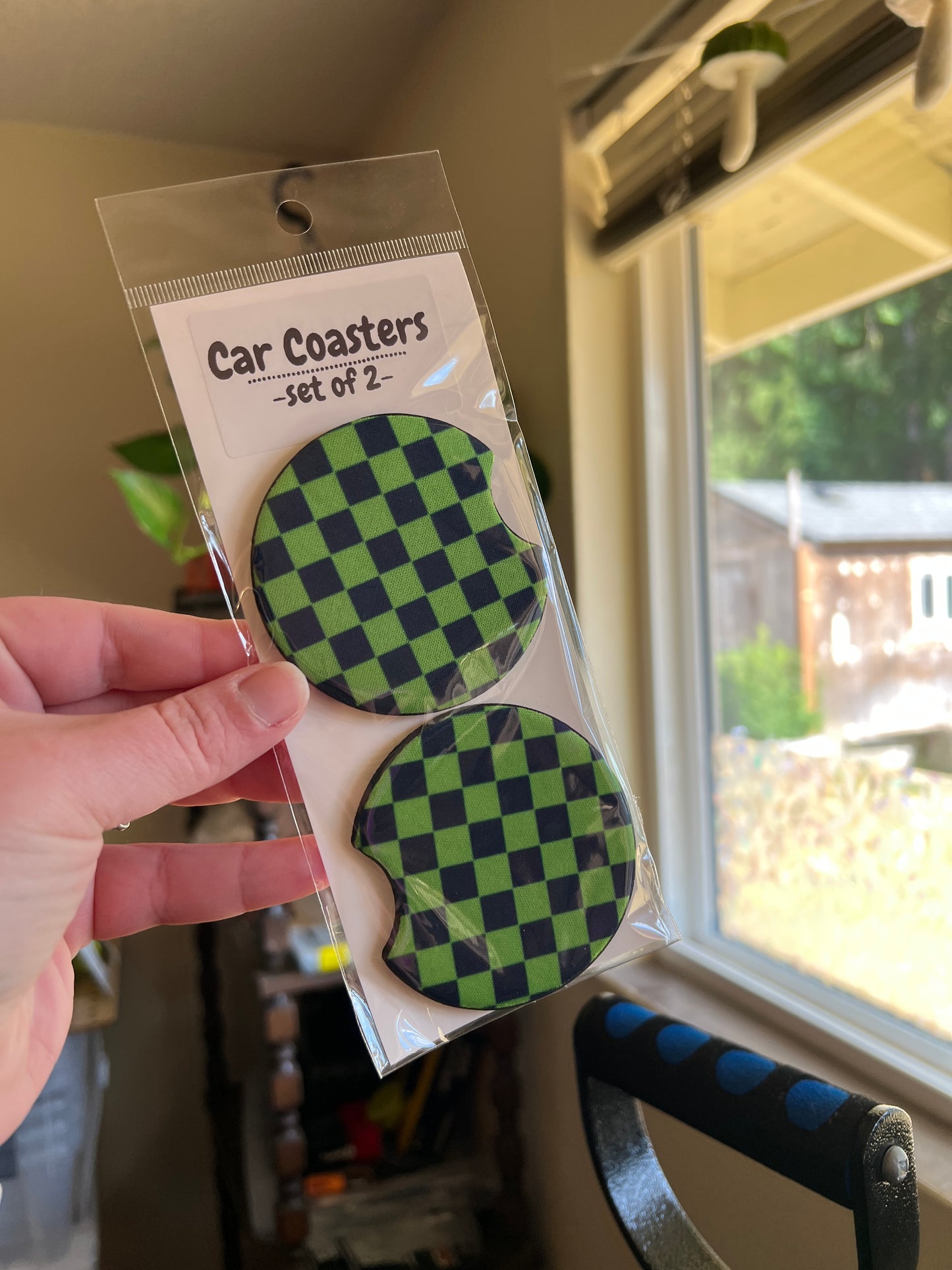 Blue & Green Car Coasters