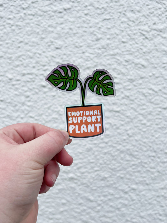 Emotional Support Plant Holographic Sticker