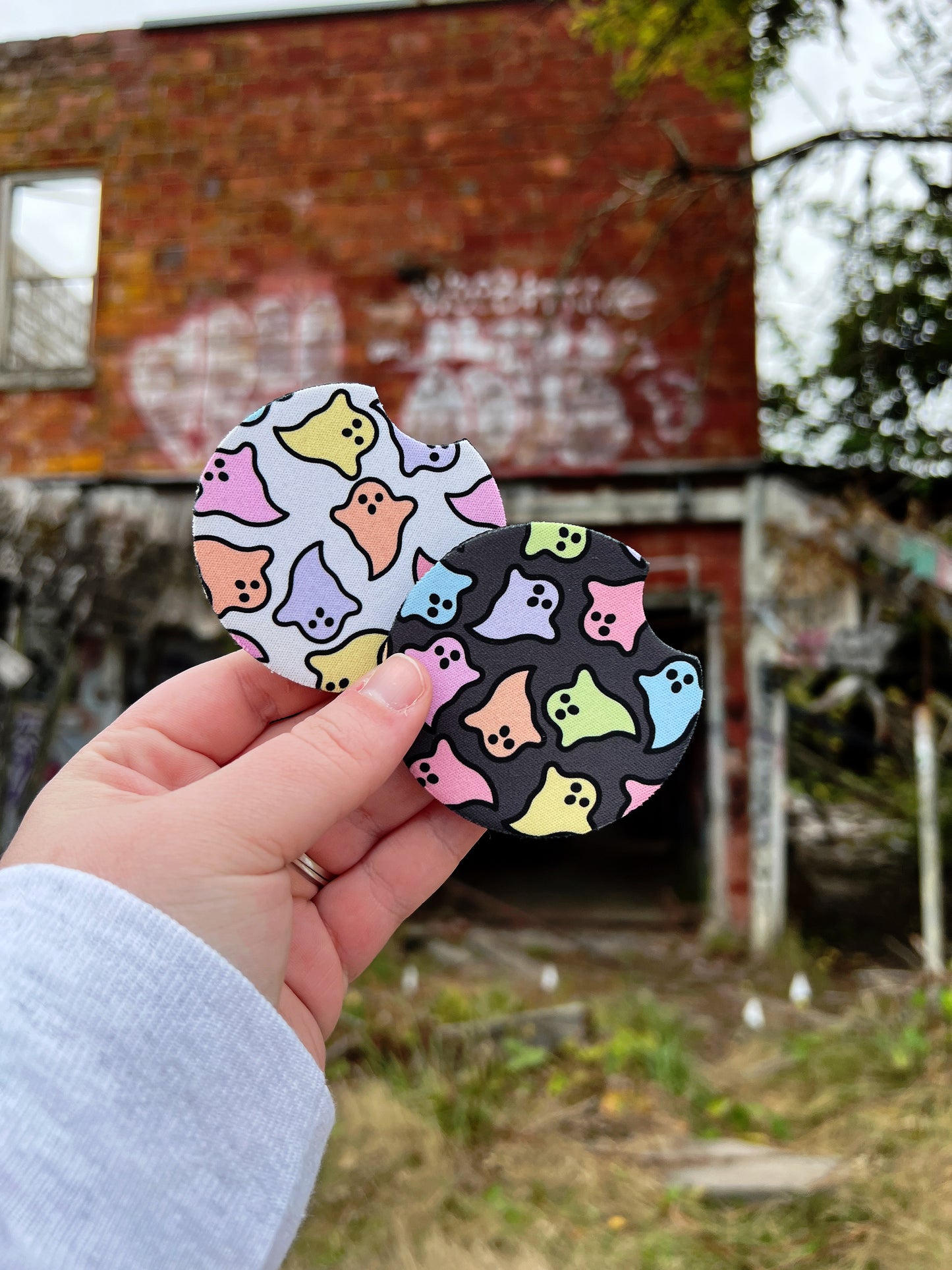Colorful Ghosty Car Coasters