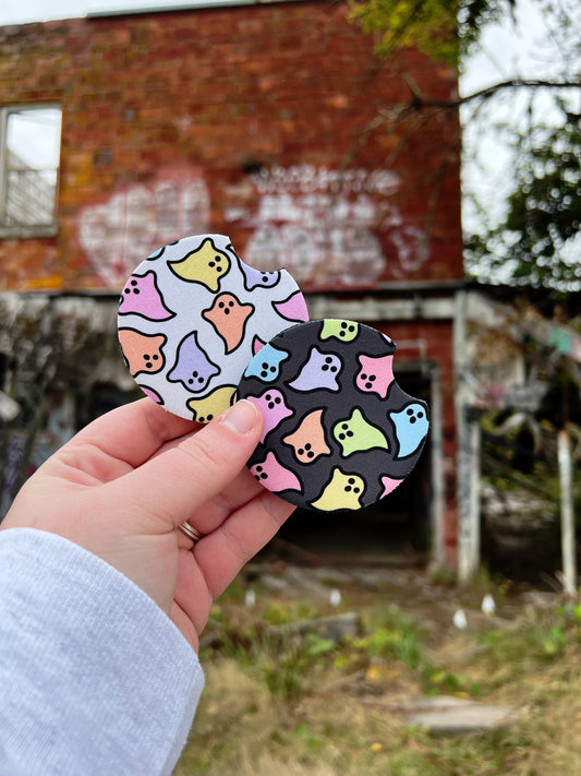 Colorful Ghosty Car Coasters