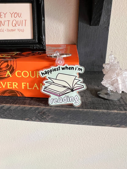 Happiest When I'm Reading Keychain