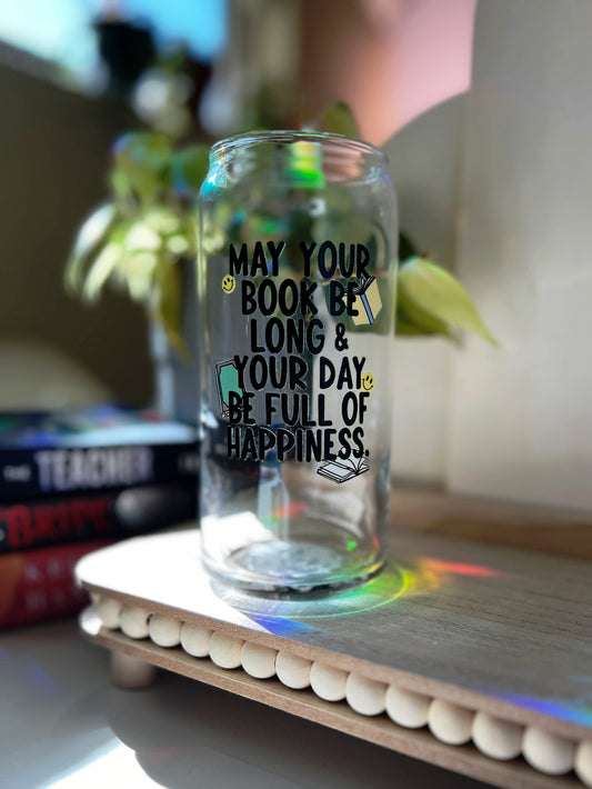 Book Be Long Glass Can Cup