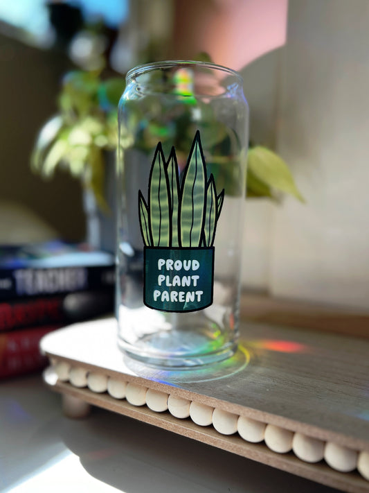 Proud Plant Parent Glass Can Cup