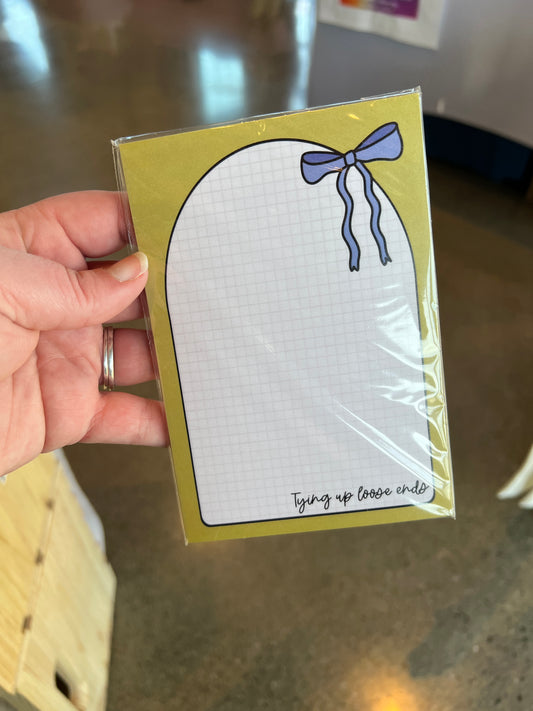 Tying Up Loose Ends Sticky Note Pad