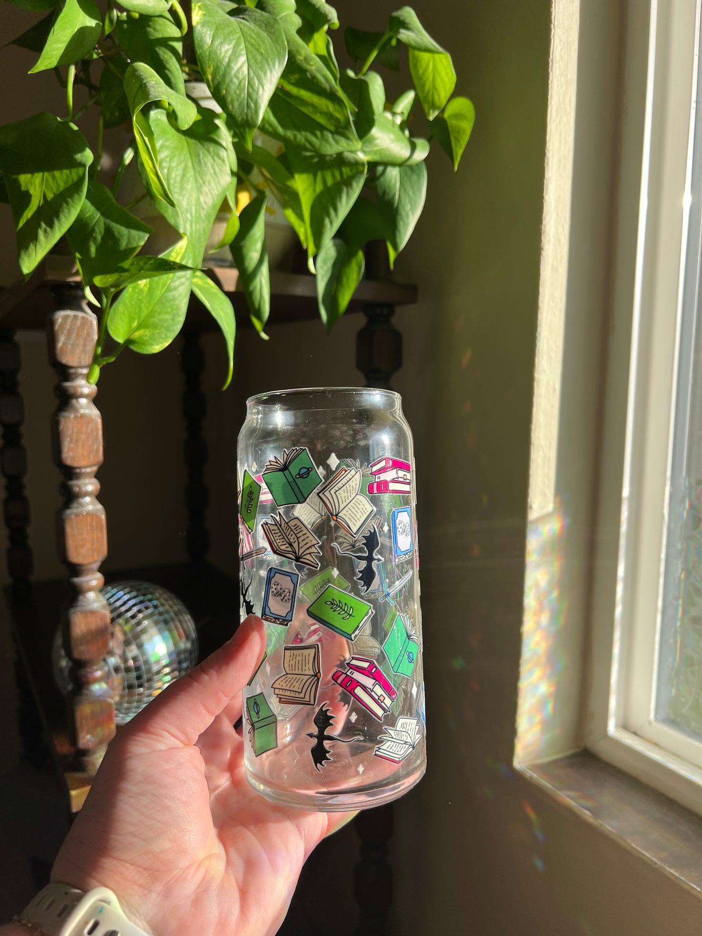 Bright Books And Dragons Glass Can Cup