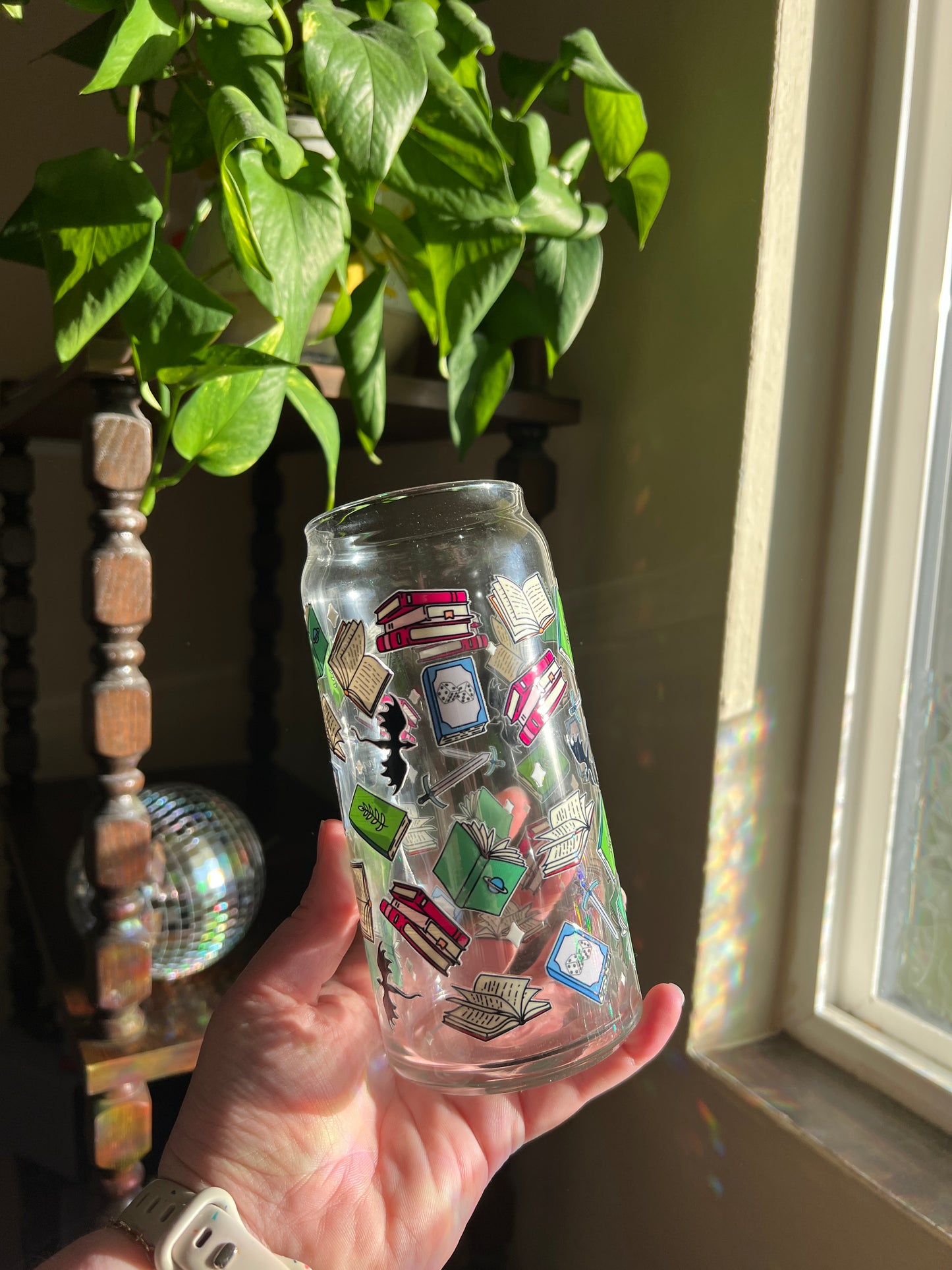 Bright Books And Dragons Glass Can Cup