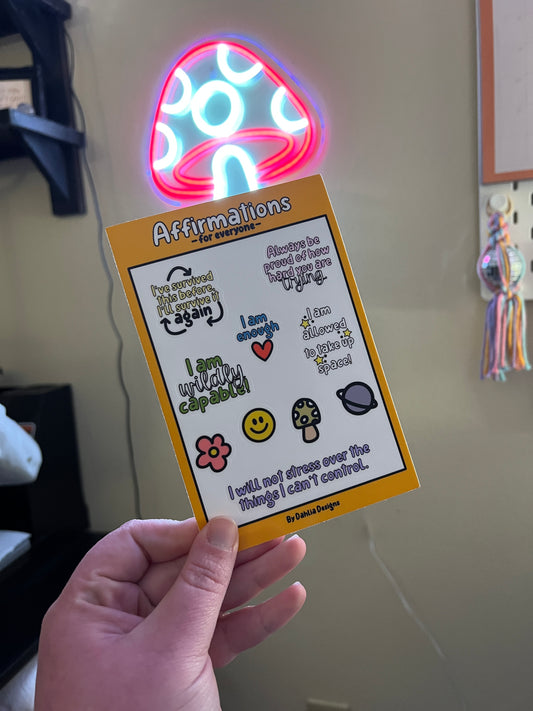Affirmation For Everyone Sticker Sheet