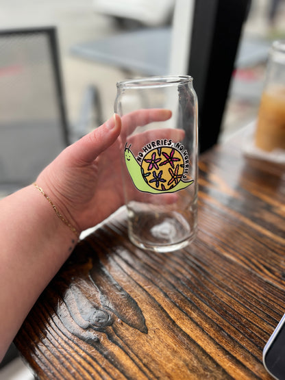No Hurries Harold The Snail - Glass Cups