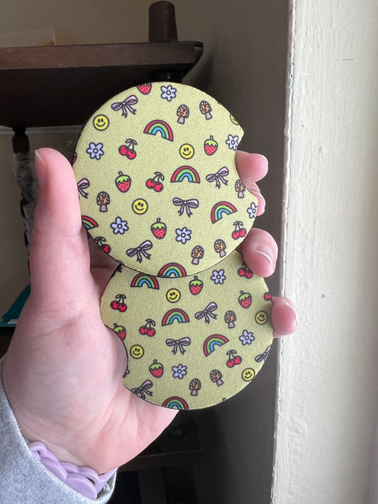 Cutie Icons In Green Car Coasters
