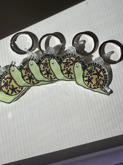 No Hurries Harold The Snail Keychain