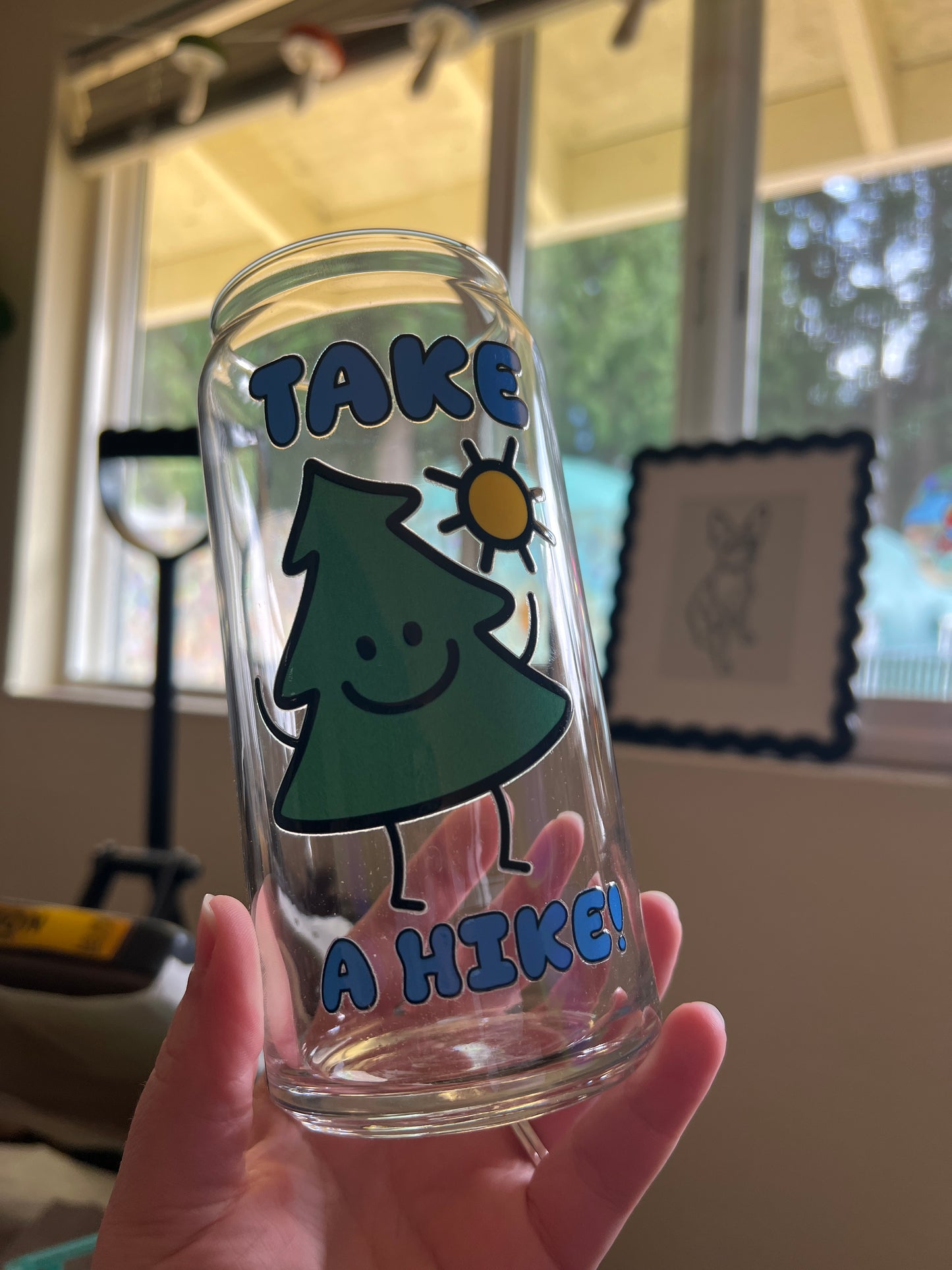 Take A Hike Glass Can Cup