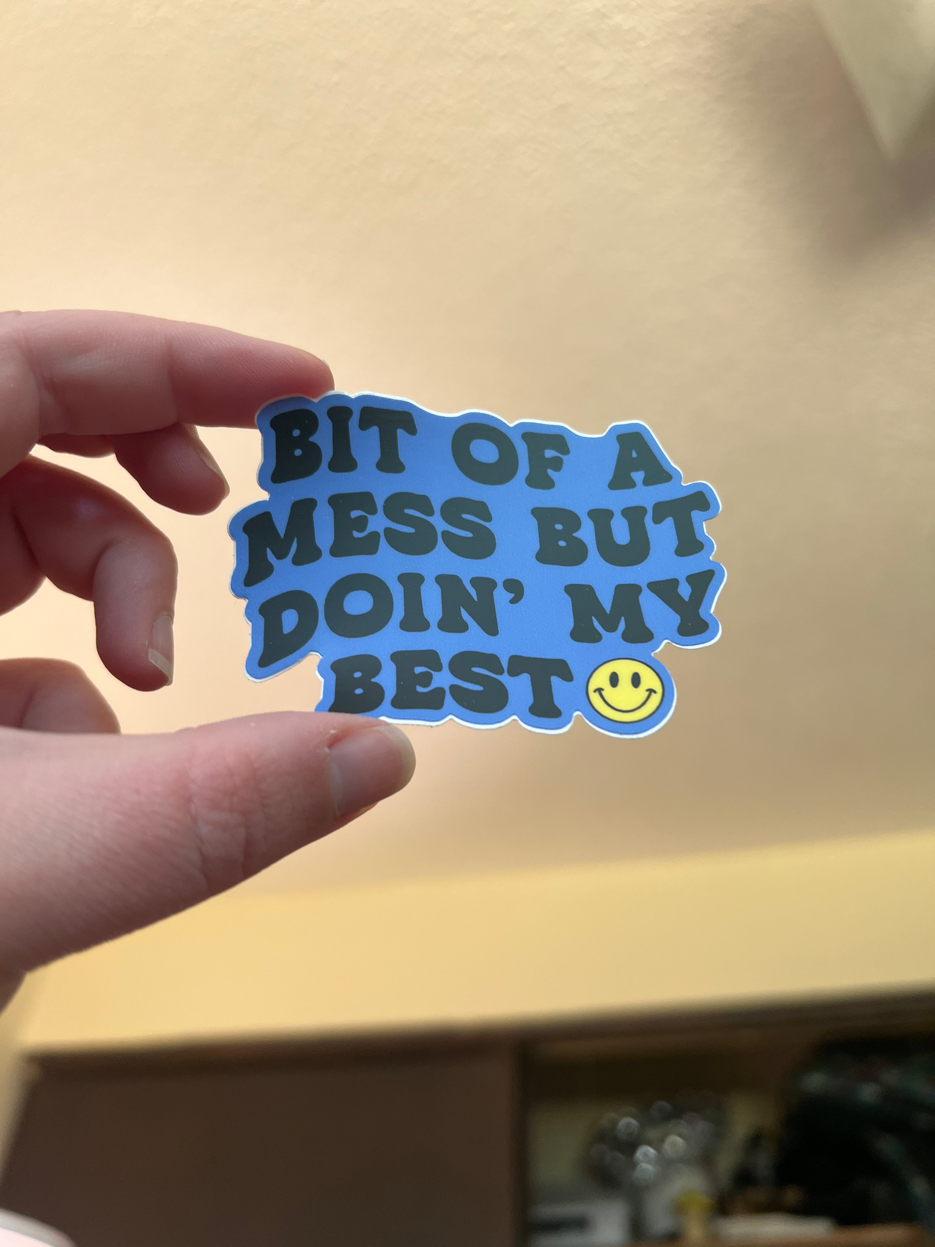 Bit Of A Mess Sticker – Dahlia Designs