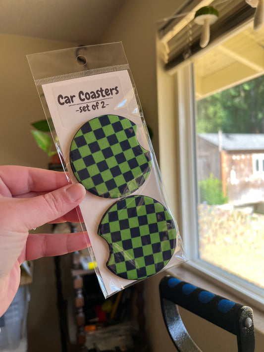Blue & Green Car Coasters