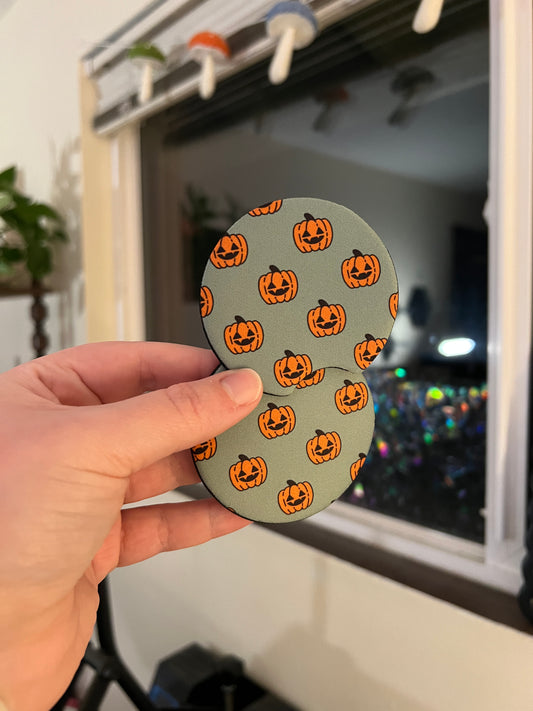Sage Pumpkins Car Coasters