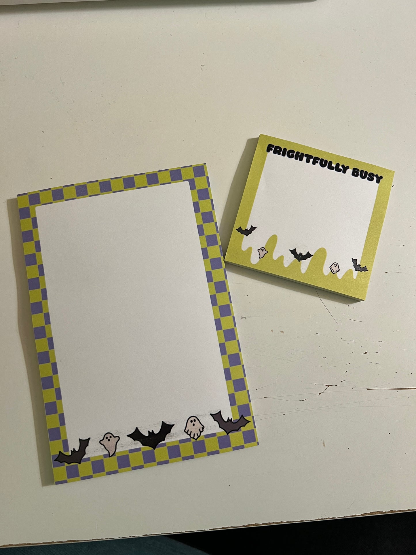 Spooky Checkered Sticky Note Pad