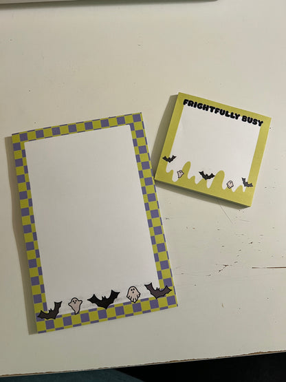 Spooky Checkered Sticky Note Pad