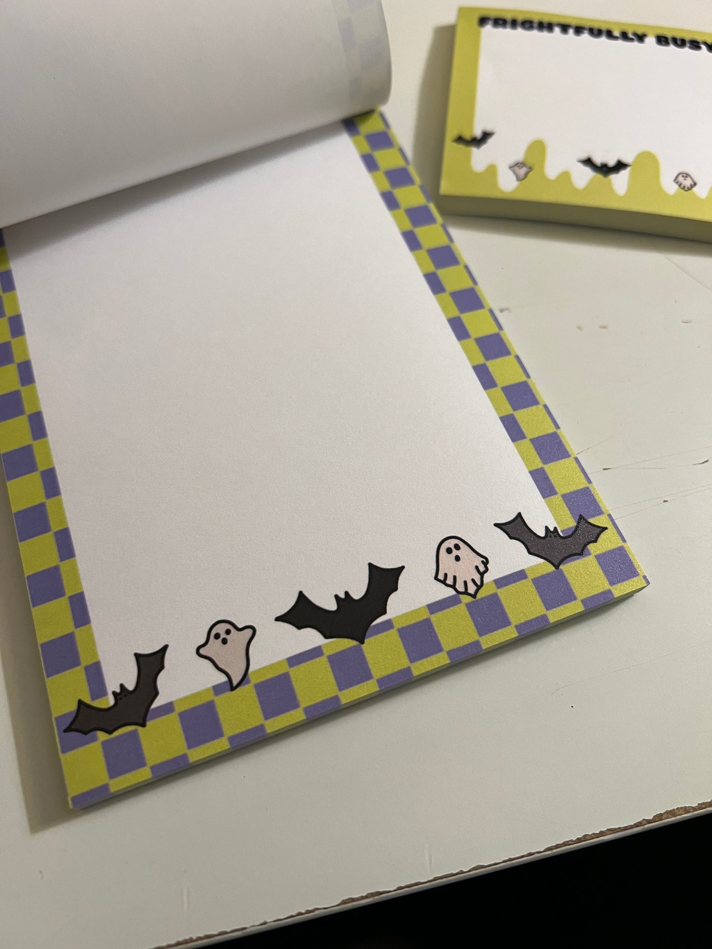 Spooky Checkered Sticky Note Pad