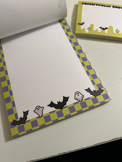 Spooky Checkered Sticky Note Pad