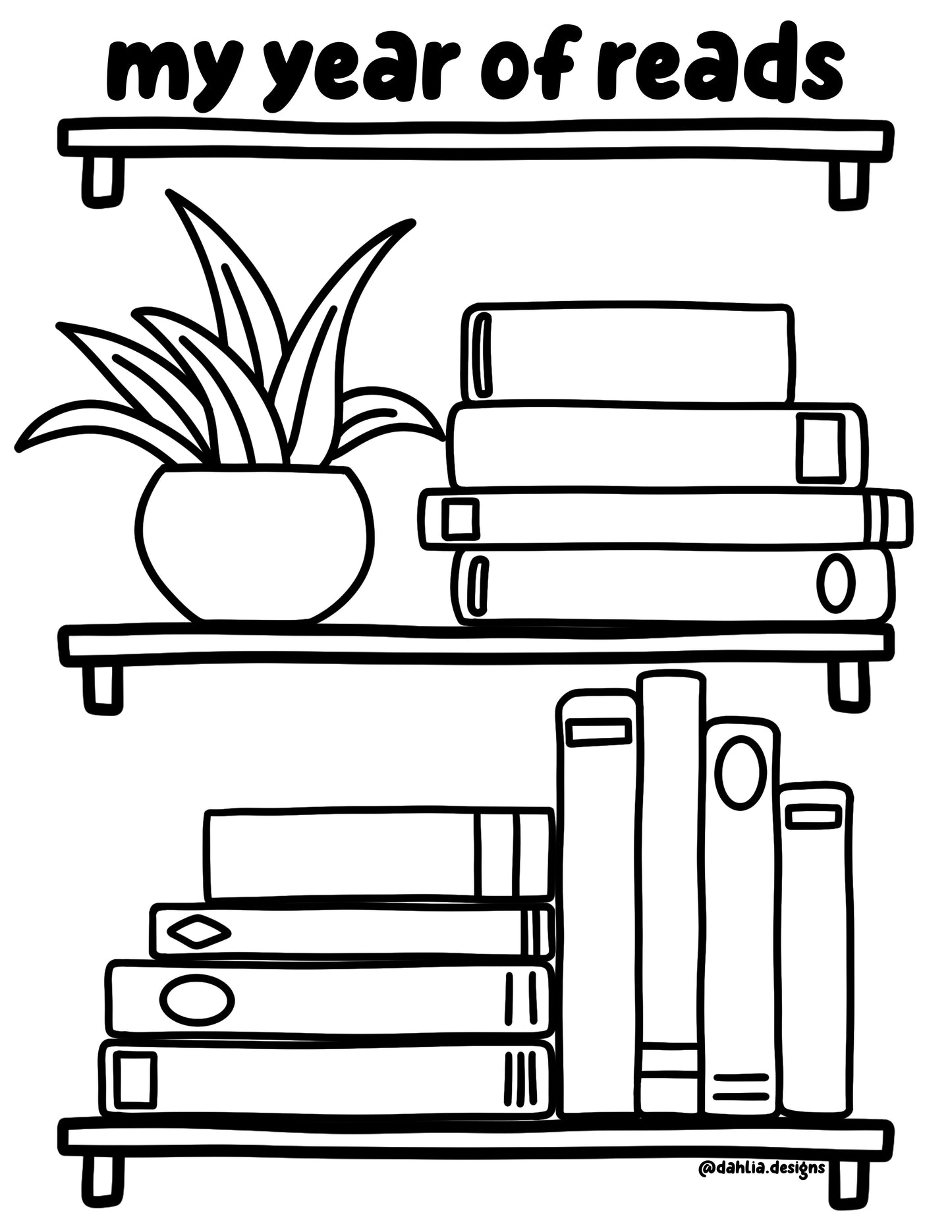 My Year Of Reads Tracker & Coloring Page - Digital Download