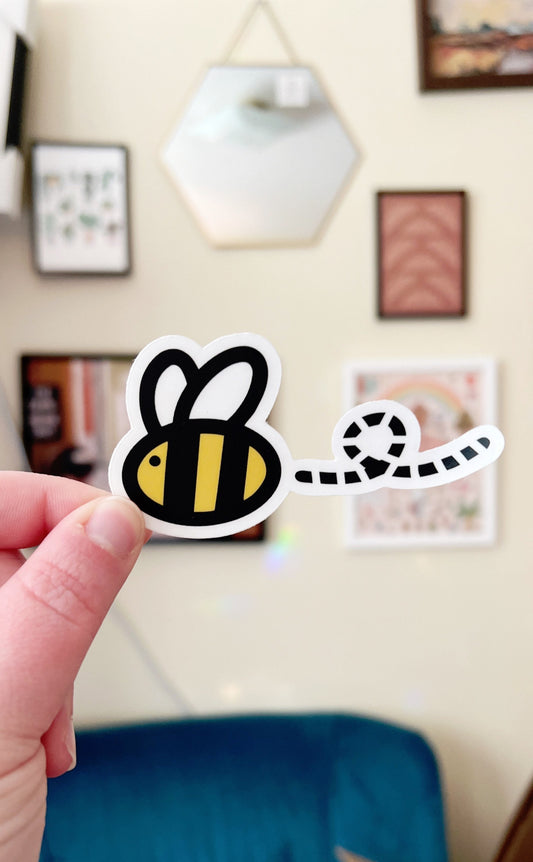 Happy Bee Clear Sticker